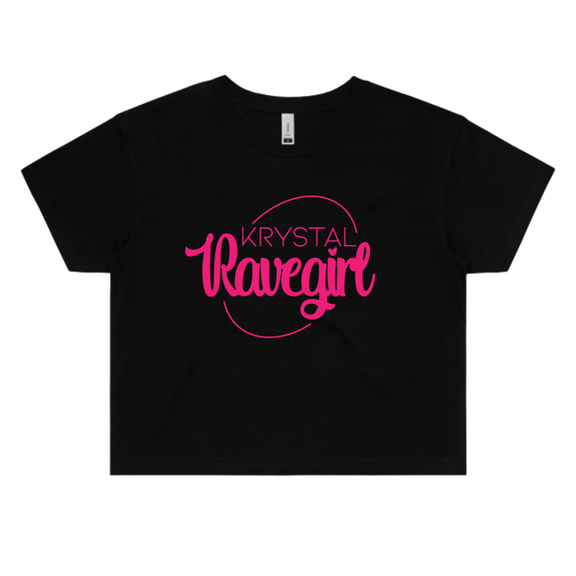 Krystal Ravegirl Crop T-Shirt #1 X Small / UV Pink Crop Top - Rave Central Hardstyle and Hardcore Merchandise