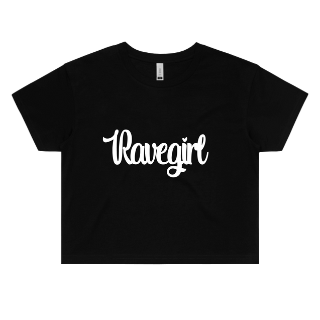 Krystal Ravegirl Crop T-Shirt #2 X Small / White Crop Top - Rave Central Hardstyle and Hardcore Merchandise