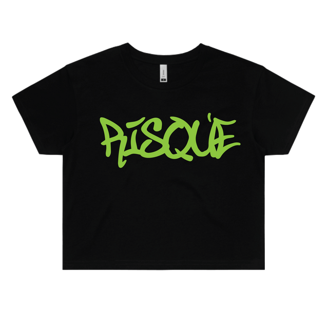 Risqué Crop Top Small / Glow In The Dark Green Crop Top - Rave Central Hardstyle and Hardcore Merchandise