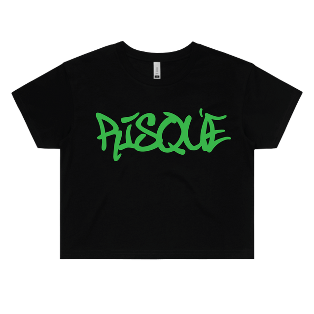 Risqué Crop Top Small / UV Green Crop Top - Rave Central Hardstyle and Hardcore Merchandise