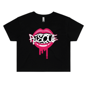 Risqué Crop Top Tee #2 X Small Crop Top - Rave Central Hardstyle and Hardcore Merchandise