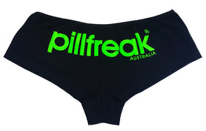 Pillfreak Hotpants Small / Black/Fluro Green Hot Pants - Rave Central Hardstyle and Hardcore Merchandise
