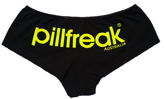 Pillfreak Hotpants Small / Black/Fluro Yellow Hot Pants - Rave Central Hardstyle and Hardcore Merchandise