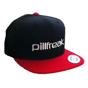 Pillfreak Colour Bill Snapback Red Hat - Rave Central Hardstyle and Hardcore Merchandise